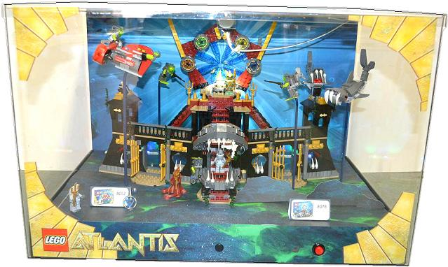 Display Assembled Set, Atlantis Sets 8057 and 8078 in Plastic Case with Light