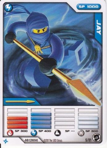 NINJAGO Masters of Spinjitzu Deck #1 Game Card 5 - Jay - International Version