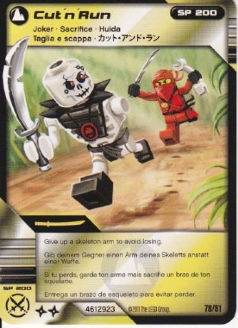 NINJAGO Masters of Spinjitzu Deck #1 Game Card 78 - Cut 'n' Run - International Version