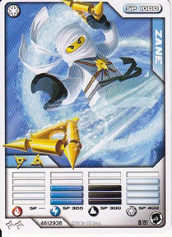 NINJAGO Masters of Spinjitzu Deck #1 Game Card 8 - Zane - International Version