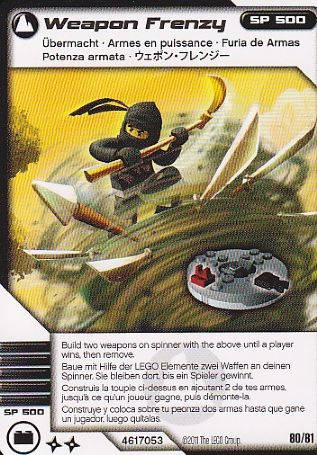 NINJAGO Masters of Spinjitzu Deck #1 Game Card 80 - Weapon Frenzy - International Version