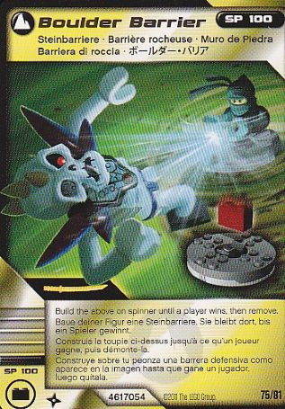 NINJAGO Masters of Spinjitzu Deck #1 Game Card 75 - Boulder Barrier - International Version