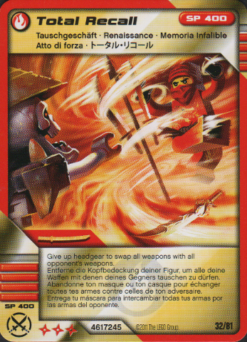 NINJAGO Masters of Spinjitzu Deck #1 Game Card 32 - Total Recall - International Version