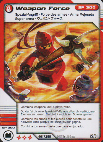 NINJAGO Masters of Spinjitzu Deck #1 Game Card 22 - Weapon Force - International Version