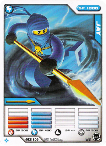 NINJAGO Masters of Spinjitzu Deck #1 Game Card 5 - Jay - North American Version