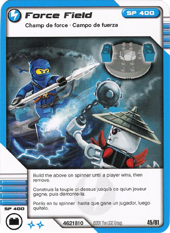 NINJAGO Masters of Spinjitzu Deck #1 Game Card 45 - Force Field - North American Version