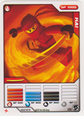 NINJAGO Masters of Spinjitzu Deck #1 Game Card 1 - Kai - North American Version