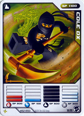 NINJAGO Masters of Spinjitzu Deck #1 Game Card 14 - Cole DX - North American Version