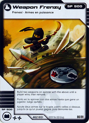 NINJAGO Masters of Spinjitzu Deck #1 Game Card 80 - Weapon Frenzy - North American Version