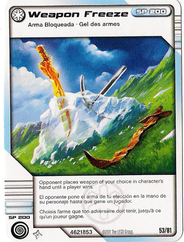 NINJAGO Masters of Spinjitzu Deck #1 Game Card 53 - Weapon Freeze - North American Version