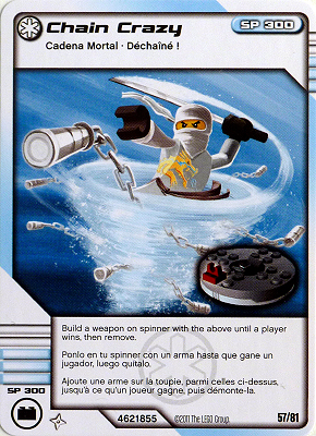 NINJAGO Masters of Spinjitzu Deck #1 Game Card 57 - Chain Crazy - North American Version