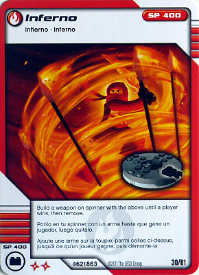 NINJAGO Masters of Spinjitzu Deck #1 Game Card 30 - Inferno - North American Version