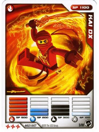 NINJAGO Masters of Spinjitzu Deck #1 Game Card 3 - Kai DX - North American Version