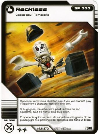 NINJAGO Masters of Spinjitzu Deck #1 Game Card 72 - Reckless - North American Version