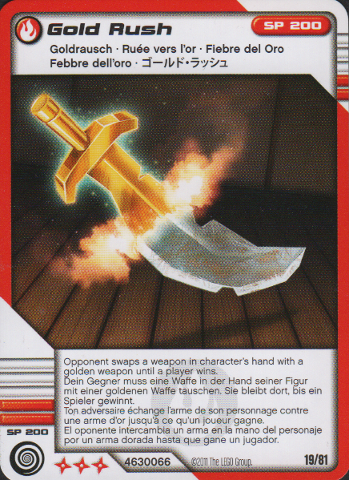 NINJAGO Masters of Spinjitzu Deck #1 Game Card 19 - Gold Rush - International Version