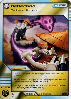 NINJAGO Masters of Spinjitzu Deck #1 Game Card 65 - Deflection - North American Version