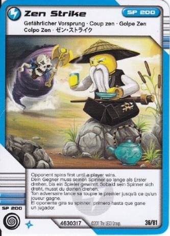 NINJAGO Masters of Spinjitzu Deck #1 Game Card 36 - Zen Strike - International Version