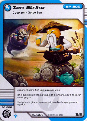 NINJAGO Masters of Spinjitzu Deck #1 Game Card 36 - Zen Strike - North American Version