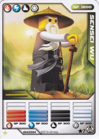 NINJAGO Masters of Spinjitzu Deck #1 Game Card *7 - Sensei Wu - International Version