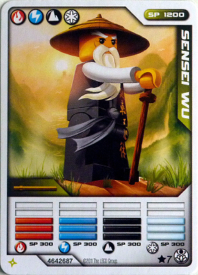 NINJAGO Masters of Spinjitzu Deck #1 Game Card *7 - Sensei Wu - North American Version