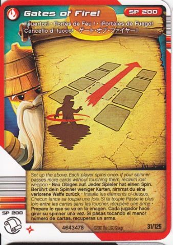 NINJAGO Masters of Spinjitzu Deck #2 Game Card 31 - Gates of Fire! - International Version