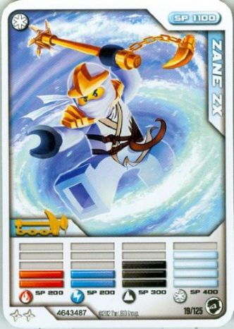 NINJAGO Masters of Spinjitzu Deck #2 Game Card 19 - Zane ZX - International Version