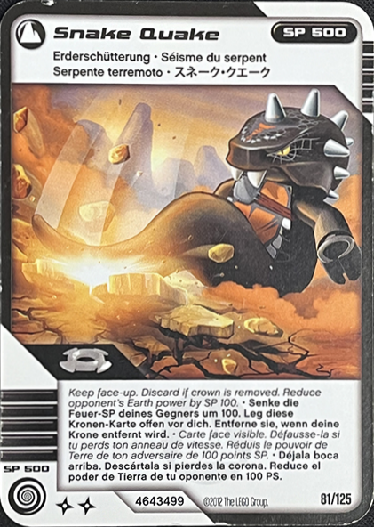 NINJAGO Masters of Spinjitzu Deck #2 Game Card 81 - Snake Quake - International Version