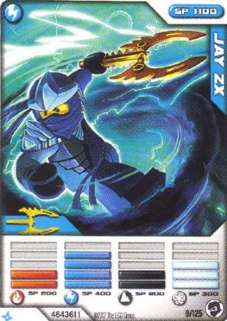 NINJAGO Masters of Spinjitzu Deck #2 Game Card 9 - Jay ZX - North American Version