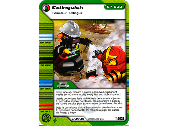 NINJAGO Masters of Spinjitzu Deck #2 Game Card 114 - Extinguish - North American Version