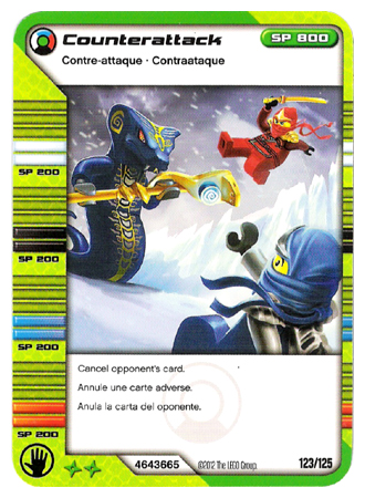 NINJAGO Masters of Spinjitzu Deck #2 Game Card 123 - Counterattack - North American Version