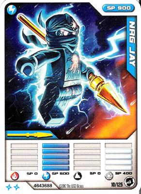 NINJAGO Masters of Spinjitzu Deck #2 Game Card 10 - NRG Jay - North American Version