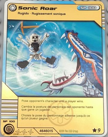 NINJAGO Masters of Spinjitzu Deck #1 Game Card *9 - Sonic Roar (Gold Edition) - North American Version