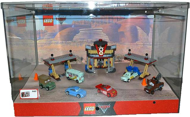 Display Assembled Set, Cars 2 Set 8487 in Plastic Case with Light