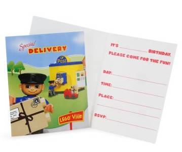 Party Invitations, Duplo Legoville (8pc)
