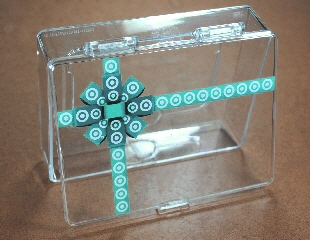 Storage Box Plastic with Two-Tone Green Target Bullseye Ribbon Pattern