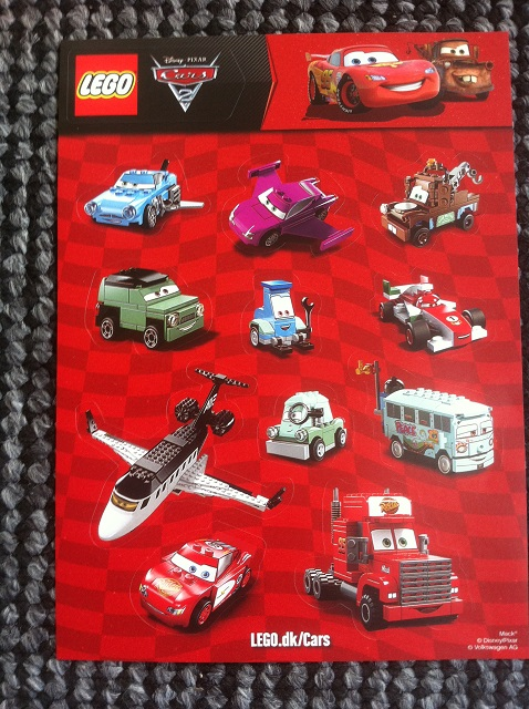 Sticker Sheet, Cars 2 Sheet of 12 Stickers