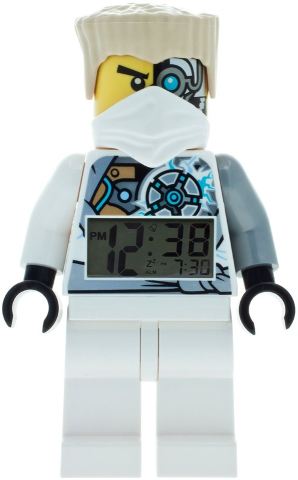 Digital Clock, NINJAGO Zane (Rebooted, Techno Robe with Battle Damage) Figure Alarm Clock