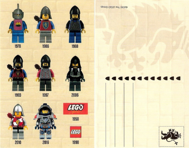 Postcard - Knight with Various Stickers on Front