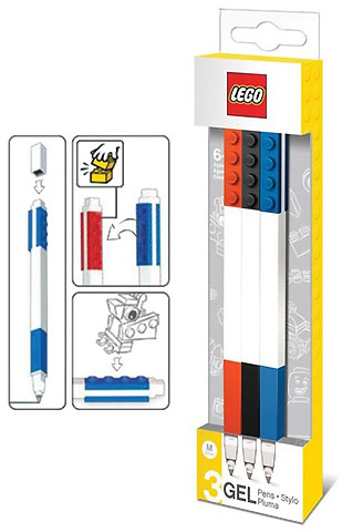 Pen Set, 3 Gel Pens (Red, Black, and Blue)
