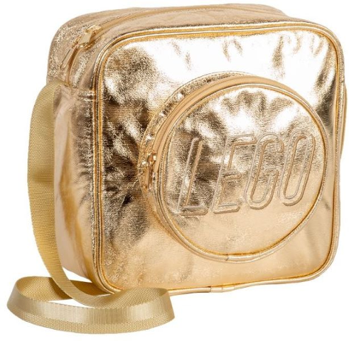 Handbag Crossbody, Brick Shape 1 x 1 with Zippered Stud, Gold