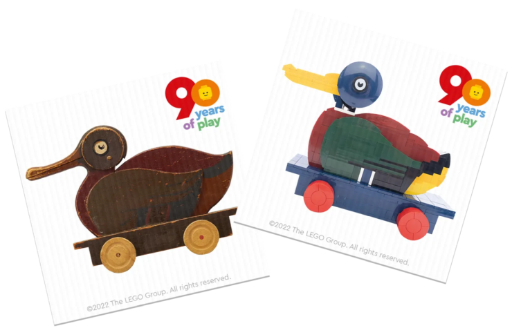 Sticker Sheet, Wooden Pull-Along Duck / The Wooden Duck, 90 Years of Play VIP Lenticular Sticker