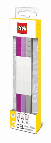 Pen Set, 3 Gel Pens (Magenta, Medium Lavender, and Light Bluish Gray)