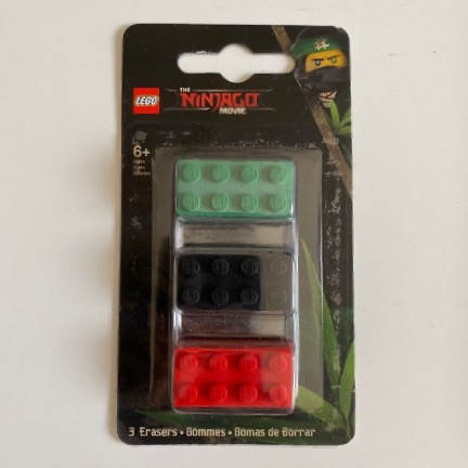 Eraser, The LEGO NINJAGO Movie Brick Eraser Set of 3 blister pack