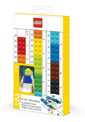 Ruler, Buildable Ruler - Multicolor Plates with Blue Baseplates with Blue and White Minifigure