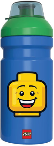 Drink Bottle Iconic Blue with Male Minifigure Head Grinning