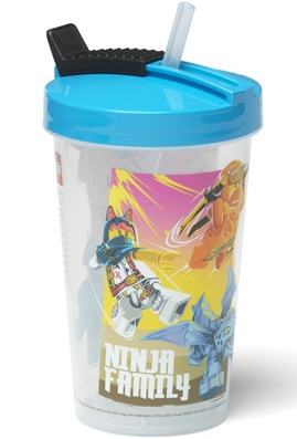 Cup / Mug Travel Cup with Flexible Straw, NINJAGO Dragons Rising, 'Ninja Family' Pattern