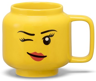 Cup / Mug Ceramic Minifigure Head Girl Winking 255ml