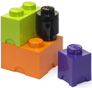 Storage Brick Multi-Pack - Lime / Black / Dark Purple / Orange (4 Pieces - 4015)