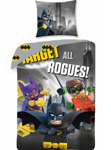 Bedding, Duvet Cover and Pillowcase (140 x 200 cm) - The LEGO Batman Movie, Target All Rogues!