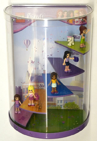 Display Assembled Minifigures, Friends in Round Plastic Case